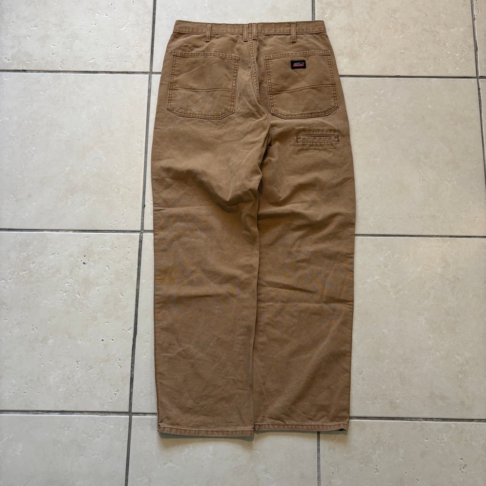 Dickies Mens Brown Duck Canvas Carpenter Pants 32x32 Workwear Trousers - Picture 5 of 9